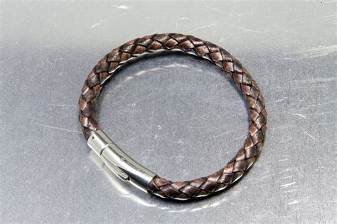 Custom Engraved Leather Bracelet with Personalized Stainless