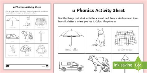 u Phonics Worksheet - u Phonics Activities (teacher made)