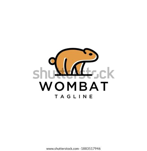 Wombat Line Logo Graphic Design Stock Vector (Royalty Free) 1883517946