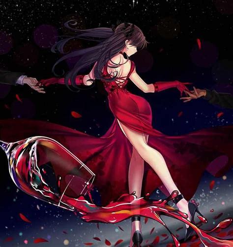 Rin in a gorgeous red dress - Imgur Cool Anime Girl, Anime Girls, Anime Art Girl, Anime Love ...