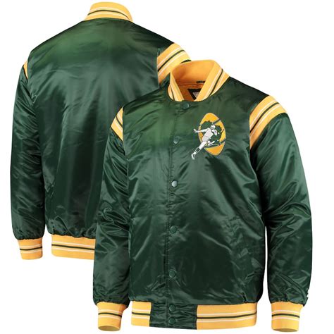 Men's Green Bay Packers Starter Green Enforcer Throwback Jacket