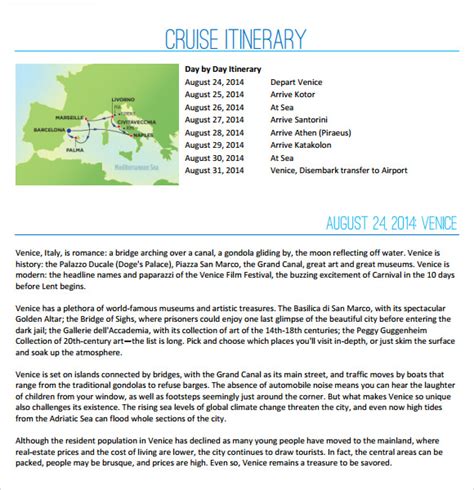 7+ Cruise Itinerary Samples | Sample Templates