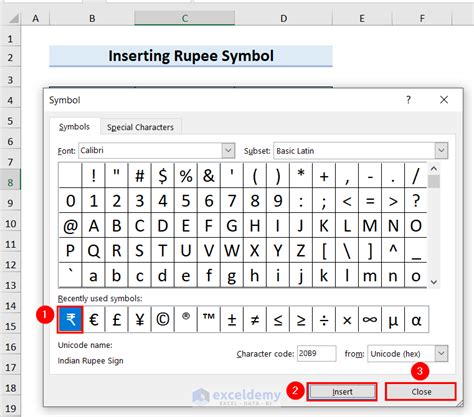 How to Insert the Rupee Symbol in Excel -7 Quick Methods - ExcelDemy