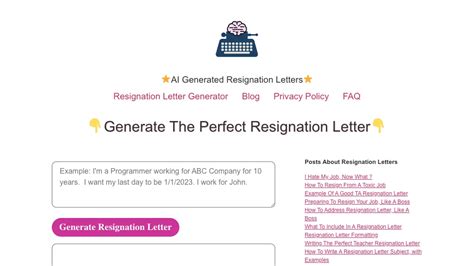 50 Best Resignation letter generator AI tools - 2024