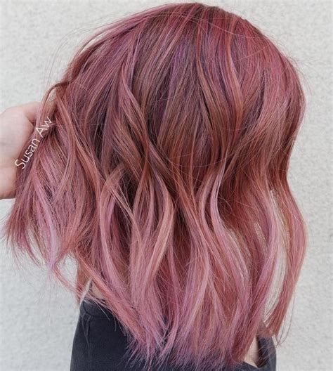 Red Hair with Pink Highlights #redhaircolor Bob Pastel, Hair Color Pastel, Ombre Hair Color ...