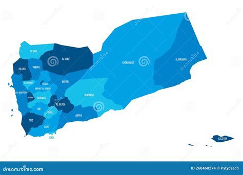 Yemen Political Map Of Administrative Divisions Vector Illustration ...