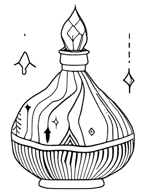 Boho Magic Glass Lamp Coloring Page on Black Background · Creative Fabrica