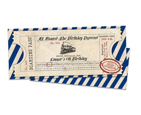 Vintage Train Ticket Birthday Invitation | Party Print Express