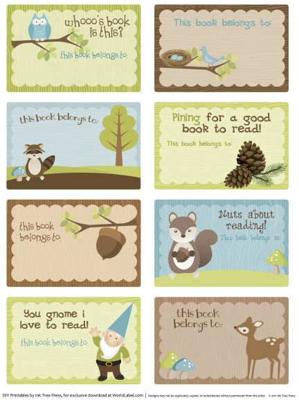 Kids Bookplate Labels by Ink Tree Press | Free printable labels & templates, label design ...