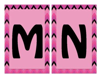 Pink & Black Chevron Word Wall Headers Alphabet by Learning in the ...