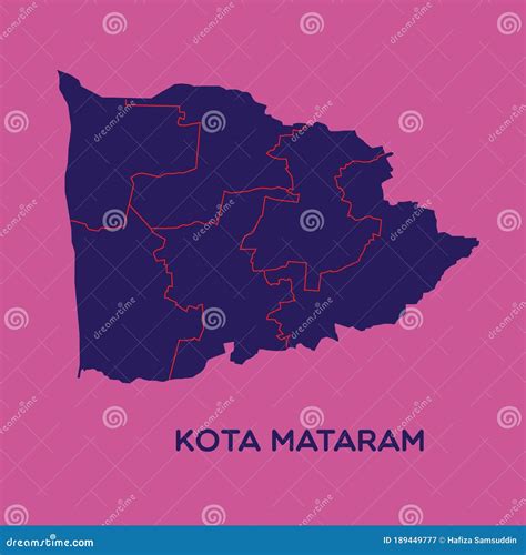 Map of Kota Mataram. Vector Illustration Decorative Design Stock Vector - Illustration of ...