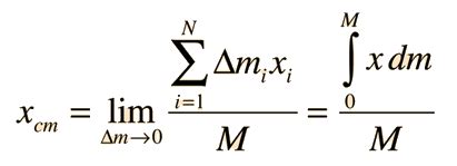 Center Of Mass Equation