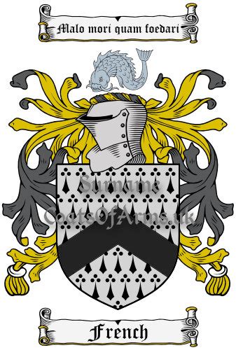 French (Irish) Surname Coat of Arms (Family Crest) Download