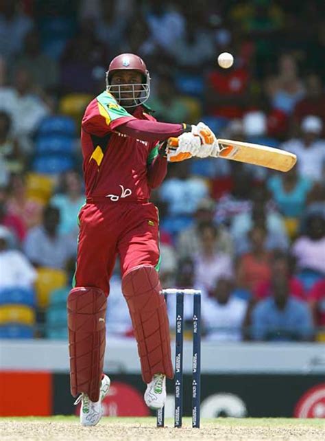 Marlon Samuels carves through the off side during his half century ...