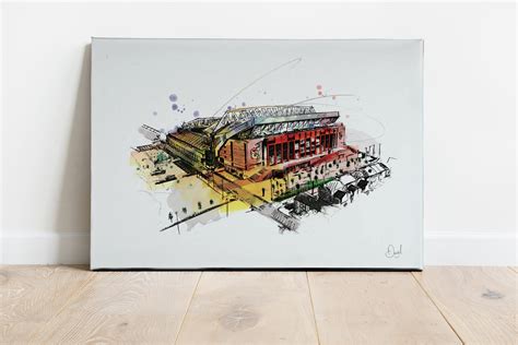 Liverpool FC Anfield Art Print, Illustration, Drawing, Watercolour ...