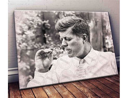 John F Kennedy Smoking Print American President Kennedy Wall | Etsy