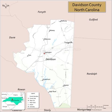 Map of Davidson County, North Carolina - Thong Thai Real