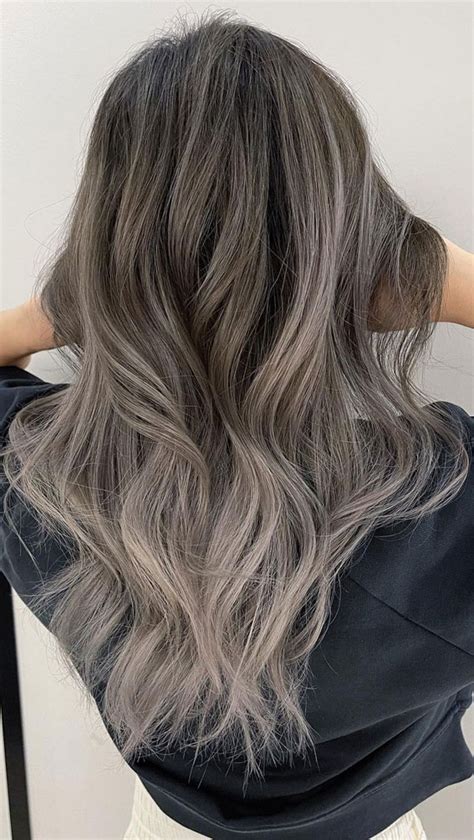 25 Trendy Grey & Silver Hair Colour Ideas for 2021 : Silver smoke balayage