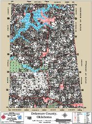 Delaware County Oklahoma 2014 Wall Map