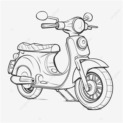 小摩托車 Vespa 著色頁輪廓素描 向量, 電單車繪圖, 電單車大綱, 電單車素描向量圖案素材免費下載，PNG，EPS和AI素材下載 ...