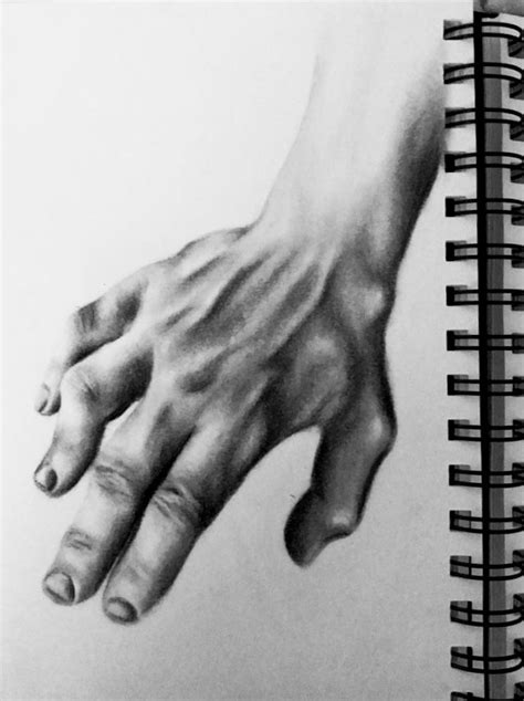 charcoal hand drawing. focusing on vein prominence and contrast. | How to draw hands, Drawings ...