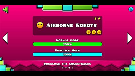 Airborne Robots Complete 100% All Coins in Geometry Dash Meltdown - YouTube