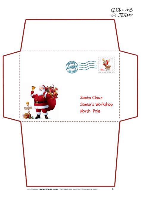 Printable Letter to Santa Claus envelope template -Santa Stamp-8