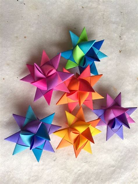 Bright Rainbow Moravian German Froebel Star Strips 96 | Etsy | Rainbow origami, Weaving paper ...