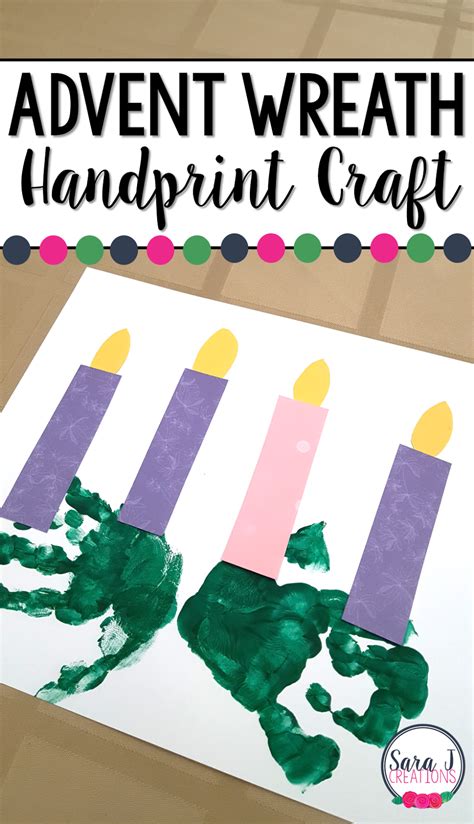 Advent Wreath Handprint Craft | Sara J Creations