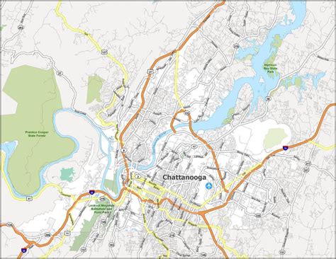 Map of Chattanooga, Tennessee - GIS Geography