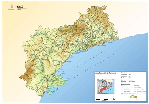 Mapa de la Provincia de Tarragona - Tamaño completo