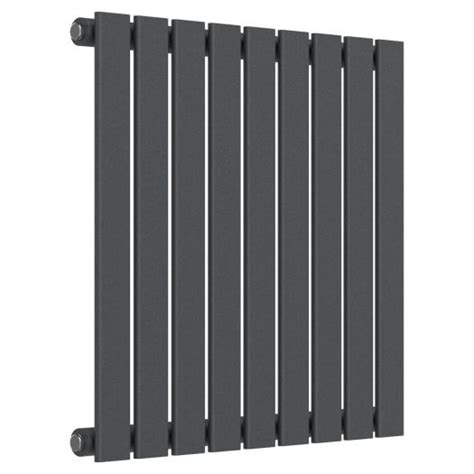 Flat Horizontal Radiator - Anthracite Grey - 600 mm x 630 mm (Single)