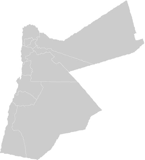 Jordan map outline - Blank map of Jordan (Western Asia - Asia)