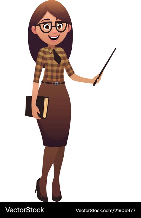 Beautiful teacher cartoon character standing Vector Image