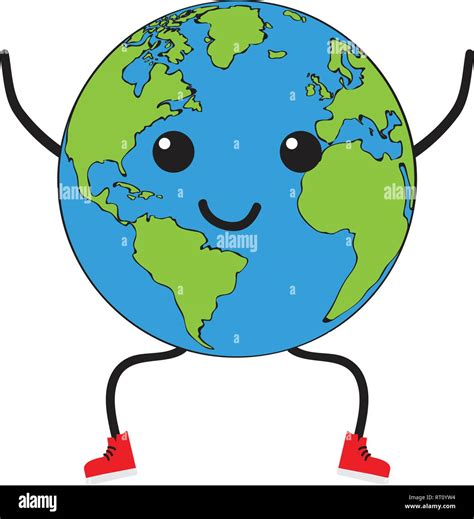 Happy earth planet cartoon Stock Vector Image & Art - Alamy