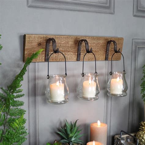 Rustic Wall Mounted Hook Tealight Holder