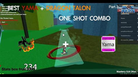 Best 『yama + dragon talon one shot combo』blox fruit - YouTube