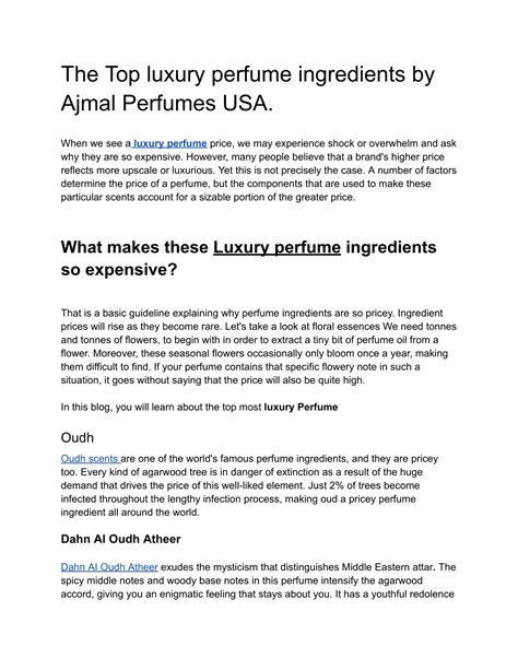 PPT - The top luxury perfume ingredients by Ajmal Perfumes USA PowerPoint Presentation - ID:12044912