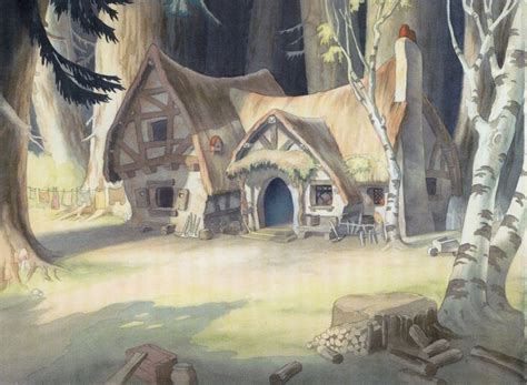 The Dwarfs' cottage background painting from Snow White and the Seven ...