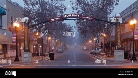 Foggy Morning in Downtown Sunnyvale Stock Photo - Alamy