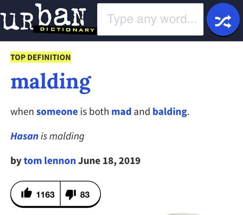 The Definition of Malding by Urban Dictionary : r/Hasan_Piker