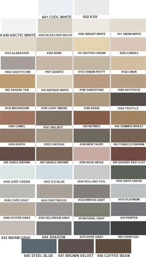 Dutch Boy Paint Color Chart