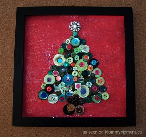 Framed Christmas Tree Button Art | Mommy Moment