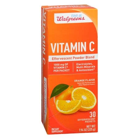 Walgreens Vitamin C Effervescent Powder Blend 1000mg, Packets Orange | Walgreens