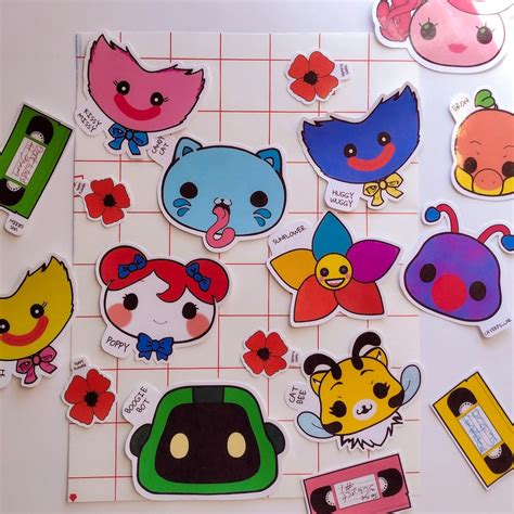 Poppy Playtime Stickers Playtime Co. Cute Sticker Sheet | Etsy Polska