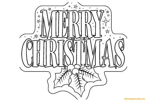 Merry Christmas Banner Coloring Page - Free Printable Coloring Pages