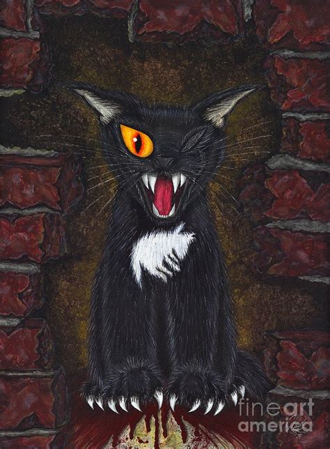 The Black Cat Edgar Allan Poe Painting by Carrie Hawks