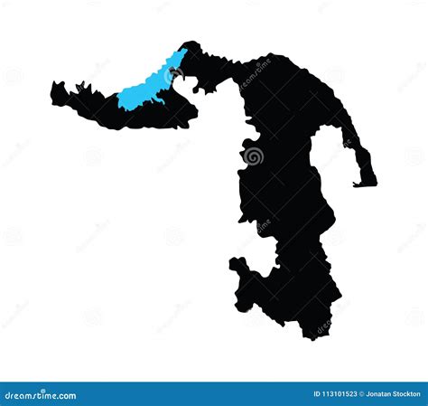 Republic of Adygea Map Isolated on White Background. Russia Oblast Map. Stock Illustration ...