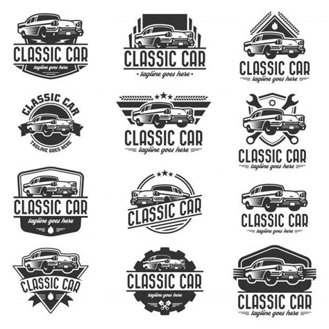 Premium Vector | Classic car logo template | Car logos, Car logo design ...