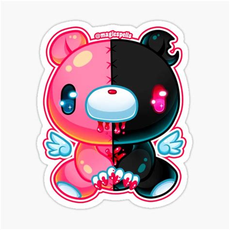 "Splitted Gloomy Bear" Sticker for Sale by MaglcSpells | Redbubble